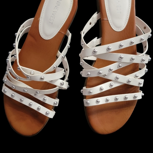 Nine West Studded Strappy Flat Sandals Size 9 - Picture 2 of 5